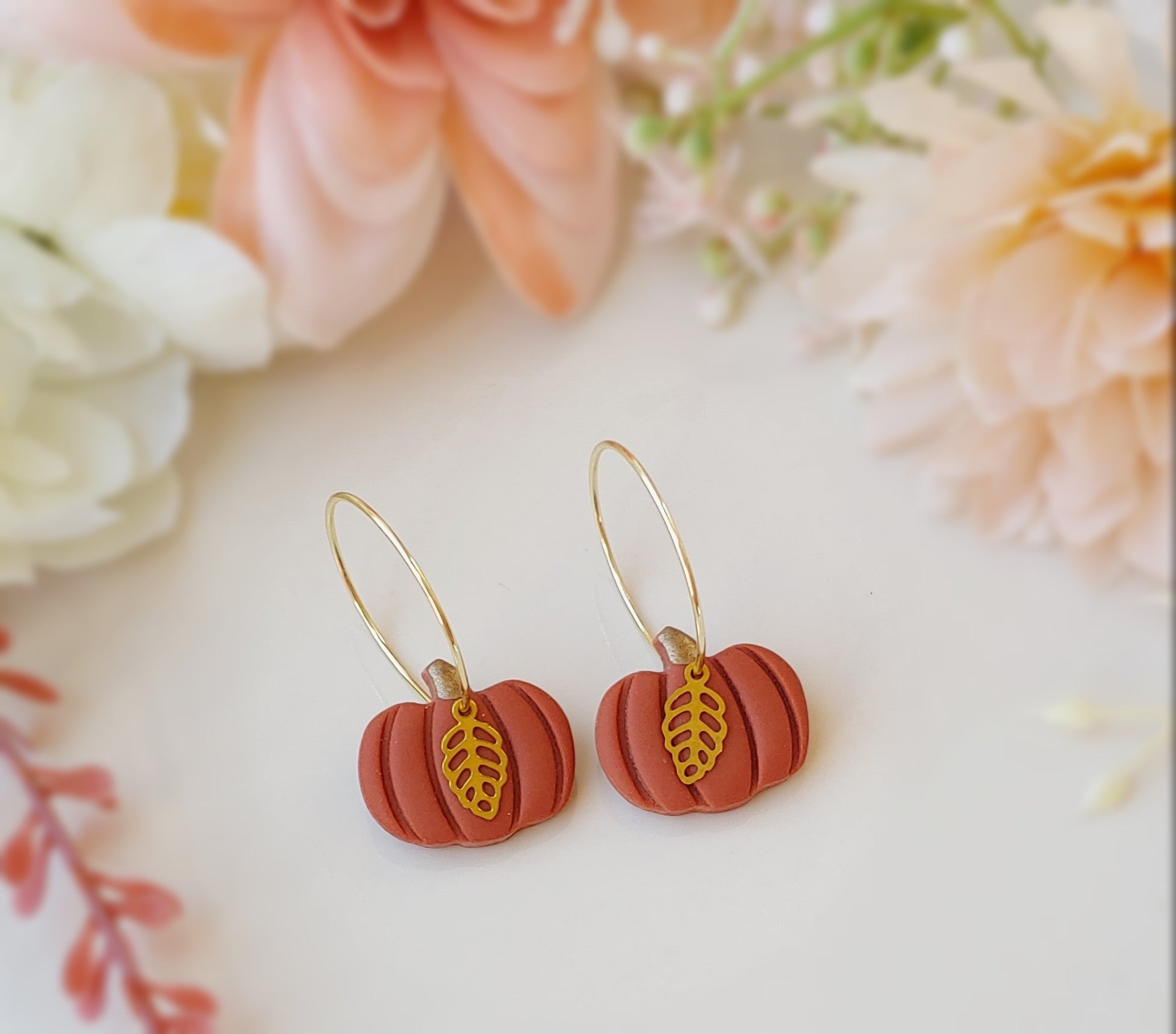 Pumpkin Hoop Earrings