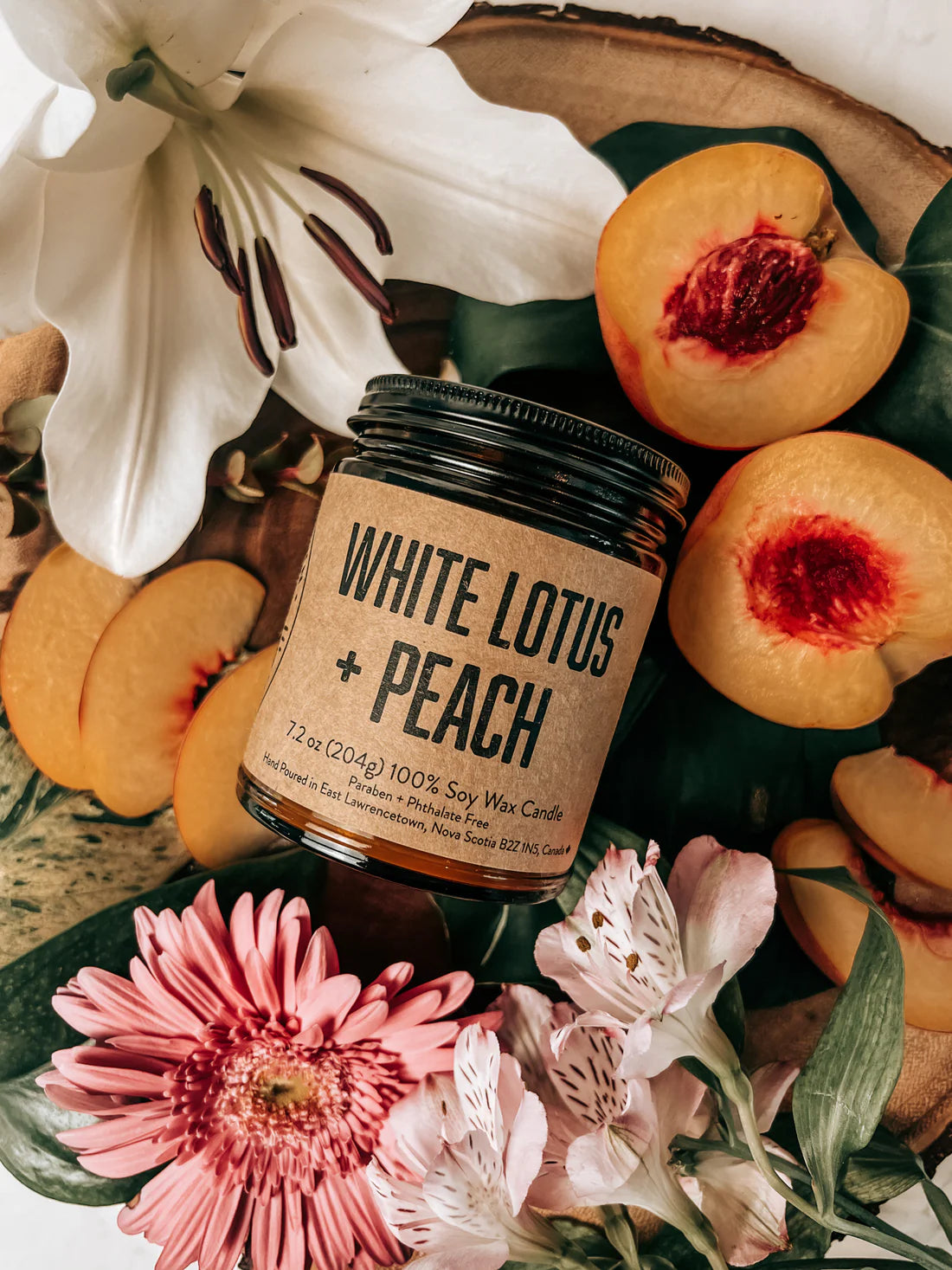 White Lotus + Peach Candle
