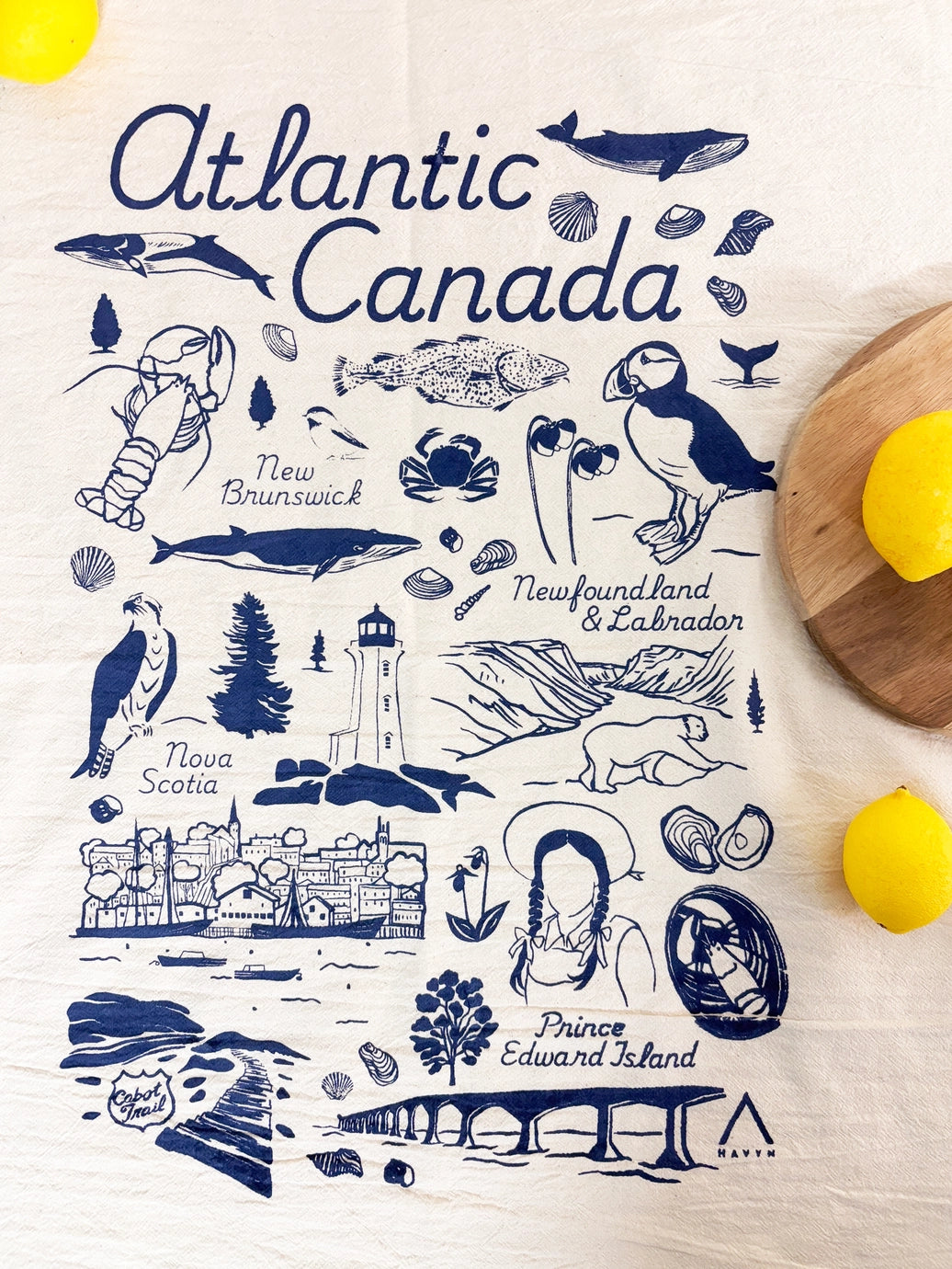 Atlantic Canada Commemorative Organic Tea Towel