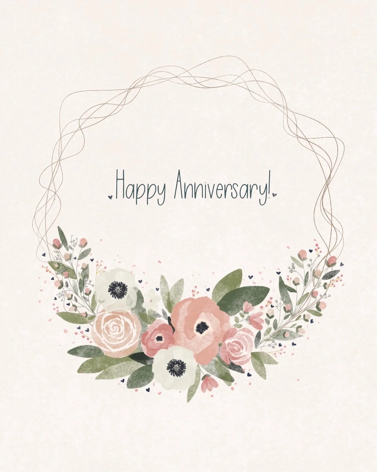 Anniversary - Happy Anniversary - Wreath