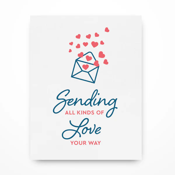 Sending Love all Kinds of Love - Letterpress Card